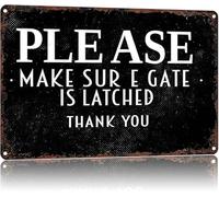 MDBJTCYZN Rustic Metal Gate Sign Vintage Close The Latch Polite Yard for Farm Pasture Fence Driveway 8 X 12 inch
