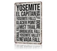 MDBJTCYZN Rustic Metal Sign Yosemite Valley Giant Sequoia Mountain Scene Vintage Plaque For Living Room Cabin Lodge 8 X 12 inch