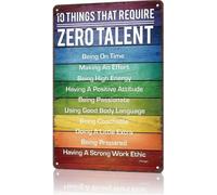 MDBJTCYZN Rustic Zero Skill List Daily Grind Metal Tin Sign 12x8 Inch | Galvanized base metal dampens vibration when placed near machines