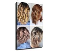 MDBJTCYZN Salon Decor Wall-Art Women's Hairstyles Chart Haircut Inspiration Poster for Beauty Waiting Area and Stylist Office(Framed,12x18inch(30x45cm))