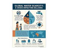 MDBJTCYZN Save Water Guide Educational Poster Conservation Awareness Canvas Wall-Art for School Kitchen Home Decor(Unframed,08x12inch(20x30cm))