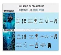 MDBJTCYZN Scuba Diving Types Guide Educational Poster Canvas Wall-Art for Diver Gift Ocean Theme Room Decor(Framed,08x12inch(20x30cm))