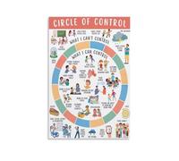 MDBJTCYZN Self Care Wall-Art Poster for Anxiety The Circle of Control Explained Canvas Print for Home Office Inspiration(Unframed,08x12inch(20x30cm))
