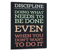 MDBJTCYZN Self Discipline Motivational Wall-Art Focus Productivity Canvas Poster for Office Study Room Decor(Framed,16x24inch(40x60cm))
