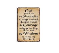 MDBJTCYZN Serenity Prayer Metal Tin Sign God Grant Me the Inspirational Quote for Home and Decor 8 X 12 inch