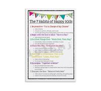 MDBJTCYZN Social Emotional Learning Poster Classroom Rules and Habits Canvas Wall-Art for Teachers School Counselors Office Decor (Unframed,16X24inch(40X60cm))