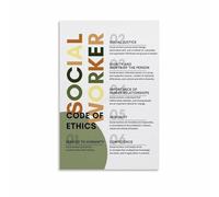 MDBJTCYZN Social Worker Office Decor Poster Code of Ethics Core Values Print for Counseling Agency Work Student Study Room(Unframed,08x12inch(20x30cm))