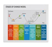 MDBJTCYZN Stages of Change in Psychology Poster Behavior Guide Educational Wall-Art Canvas Print for Home Office Decor(Framed,12x18inch(30x45cm))