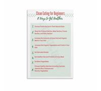 MDBJTCYZN Start Clean Eating Poster Beginners Healthy Food Guide Kitchen Wall-Art for Dining Room Home Gym Fitness Decor(Unframed,08x12inch(20x30cm))