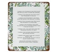 MDBJTCYZN Strength and Hope Quote Vintage Metal Tin Sign Inspirational Wall-Art for Home Study Living Room 8 X 12 inch