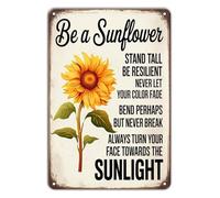 MDBJTCYZN Sunflower Inspiration Vintage Metal Tin Sign Botanical Motivational Wall-Art For Farmhouse Home Or Garden Room Decor 8 x 12 inch