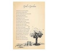 MDBJTCYZN Sympathy & Comfort Gift - God's Garden Poem in Calligraphy Canvas Wall-Art, Bereavement Memorial Print for Funeral Home or Home Decor(Framed,08x12inch(20x30cm))