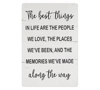 MDBJTCYZN The Best Things in Life Metal Tin Sign Inspirational Rustic Wall-Art for Home Living Room Farmhouse Decor Gift Idea (8 X 12 inch)