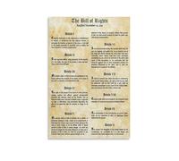 MDBJTCYZN The Bill of Rights First Ten Amendments Poster Constitution Canvas Wall-Art for Patriotic Home Office Law School or Courtroom Decor(Unframed,12x18inch(30x45cm))