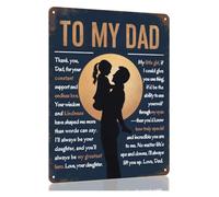 MDBJTCYZN To My Dad Metal Sign Sentimental Wall-Art from Daughter for Dad’s Office Man Cave Home Decor 8 X 12 inch