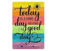 MDBJTCYZN Today Is A Day To Have A Rustic Metal Sign Motivational Wall Decor For Home Office Living Room 8 X 12 inch