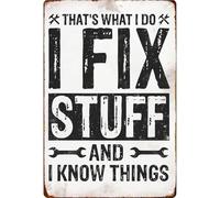 MDBJTCYZN Toolbox Humor Metal Sign Witty Quote Wall Decor for Garage Workshop Man Cave DIY Space 8 X 12 in