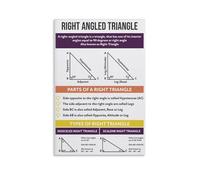 MDBJTCYZN Triangle Formulas Poster Geometry Educational Wall-Art Canvas Print for Math Teacher Classroom Decor Engineering Study Aid(Unframed,12x18inch(30x45cm))