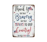 MDBJTCYZN Tribute To Heroes Vintage Tin Sign Military First Responder Appreciation For Service Wall Decor 8 X 12 inch