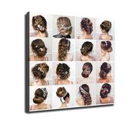MDBJTCYZN Ultimate Hair Style Guide Poster Chart for Women Haircut Inspiration Wall-Art Salon Bathroom Dorm Room Decor(Framed,12x18inch(30x45cm))