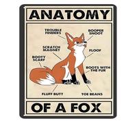 MDBJTCYZN Vintage Metal Sign Anatomy of A Fox Hunting Decor Educational Wall-Art for School Home Farmhouse Gift for Lover 8 X 12 in