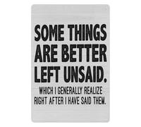 MDBJTCYZN Vintage Metal Tin Sign with Some Things Are Better Left Unsaid Quote Rustic Funny Wall Decor for Home Office Living Room 8 X 12 inch