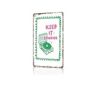 MDBJTCYZN Vintage Play That Funky Music Tin Sign Retro Boogie Metal Wall-Art 70s 80s Dance Floor Humor Decor For Music Room Man Cave Garage 8 X 12 inch