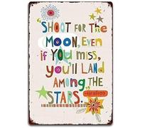 MDBJTCYZN Vintage Shoot For The Moon Metal Sign Inspirational Decor 8 X 12 in