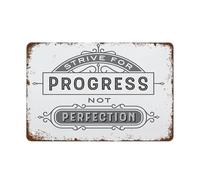 MDBJTCYZN Vintage Style Motivational Metal Sign One Day at a Time Fitness Quote Tin Plaque for Gym Wall Office Home Workout Room Decor 8 X 12 Inch