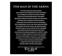 MDBJTCYZN Vintage Style The Man In The Arena by Theodore Roosevelt Inspirational Quotes Canvas Wall-Art for Bar Man Cave Gift(Unframed,12x18inch(30x45cm))