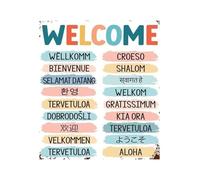 MDBJTCYZN Welcome Everyone Diversity Inclusion Metal Sign Inclusive Classroom Office Decor Multicultural Poster 8 X 12 inch