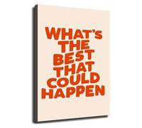 MDBJTCYZN Whats The Best That Could Happen Inspirational Quote Poster Wall-Art for Home Office(Framed,08x12inch(20x30cm))