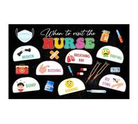 MDBJTCYZN “When to Visit the Nurse” School Health Office Poster - Educational Wall Sign for Clinic, Student Health Room & Bulletin Board Decor (Framed,12x18inch(30x45cm))