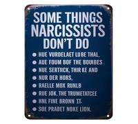 MDBJTCYZN Witty Metal Tin Sign Narcissists Do Not Funny Relationship Quote Vintage Decor For Bar Home Man Cave Kitchen Wall-Art 8 X 12 inch