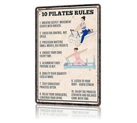 MDBJTCYZN Witty Vintage Metal Tin Sign Pilates Class Etiquette Guide Wall Hanging for Women Man Cave Garage Decor 8 X 12 inch