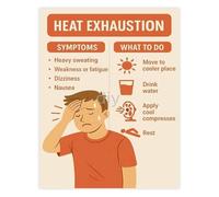 MDBJTCYZN Workplace Poster Heat Stress Awareness Chart Signs of Illness Educational Guide for Outdoor Work and Gym(Unframed,08x12inch(20x30cm))