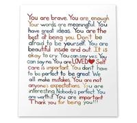 MDBJTCYZN You are Brave Colorful Daily Affirmations Wall-Art Print Quotes Poster Mental Health Decor for Office School Counselor and Classroom Motivational Wall(Unframed,12x18inch(30x45cm))