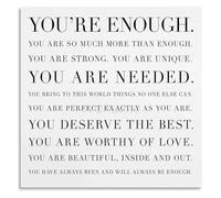 MDBJTCYZN You Are Enough Affirmation Canvas Wall-Art for Bedroom Living Room Home Decor(Framed,12x18inch(30x45cm))