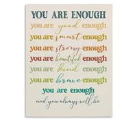 MDBJTCYZN You Are Enough Inspirational Quote Canvas Wall-Art for Living Room Bedroom Home Decor(Unframed,08x12inch(20x30cm))