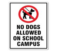 MDBJTCYZNo Animals Allowed School Campus Dog Zone Sign 12x8 Inch