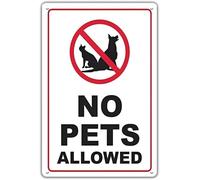 MDBJTCYZNo Pets Allowed Sign Official Business Policy Vintage Aluminum Metal For Office Store Restaurant Lobby Public Area Decor 8 X 12 inch
