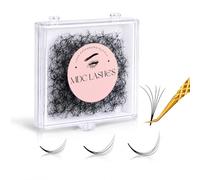 MDC LASHES 500 abanicos de pestañas Promades | 5D-20D, 0.03-0.05-0.07 de grosor, rizos C/CC/D, 8-18 mm | Extensiones de pestañas postizas prefabricadas Pro Pestañas Pelo A Pelo (10D-0.05-CC-16)