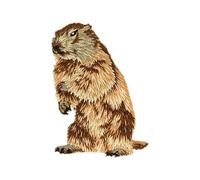 mdc - Parche termoadhesivo con diseño de cabeza marmota izquierda (3,7 x 5,2 cm)