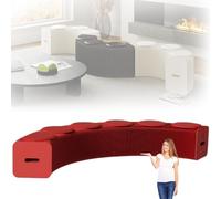 MDDKOP Banco Plegable Multiusos con cojín de Poliuretano, Taburete de Papel Plegable Tipo acordeón, Silla, Taburete para cambiarse los Zapatos, Banco para la Cama(Rojo,300x30x28cm+6Cush)