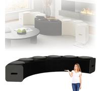 MDDKOP Banco Plegable Multiusos con cojín de Poliuretano, Taburete de Papel Plegable Tipo acordeón, Silla, Taburete para cambiarse los Zapatos, Banco para la Cama(Negro,300x30x28cm+6Cush)