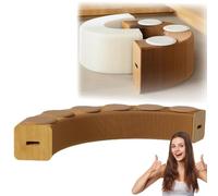 MDDKOP Portátil Tipo acordeón Banco de Nido de Abeja de Papel Kraft, Taburete Plegable, Reposapiés Relajante De Papel con Cojines diseño Ideal para Sala de Estar(Marrón/Café,300x30x42cm+6Cush)