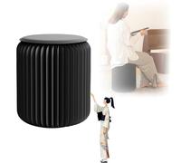 MDDKOP Taburete Plegable de Papel con Cojín | Diseño Minimalista y Multiusos - Puf Portátil Moderno para Hogar, Salón, Comedor o Exposiciones(Negro,32x32x30cm)