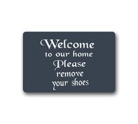 MDEIMAT Welcome Please Remove Your Shoes - Alfombra decorativa para el hogar