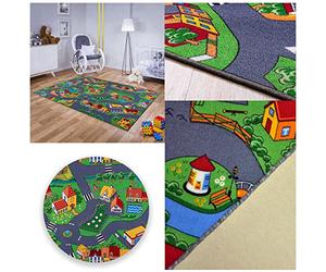MDEKOR Alfombra de Juego para habitación de niños, 200 x 250 cm, para Carretera de Coche para niños y niñas, Gran Alfombra para niños