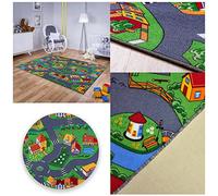 MDEKOR Alfombra de Juego para Habitación Infantil, Calle y Tráfico, 130 x 190 cm, para Niños y Niñas, Grande para Pequeños